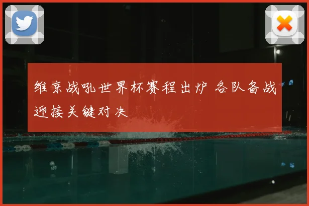 维京战吼世界杯赛程出炉 各队备战迎接关键对决